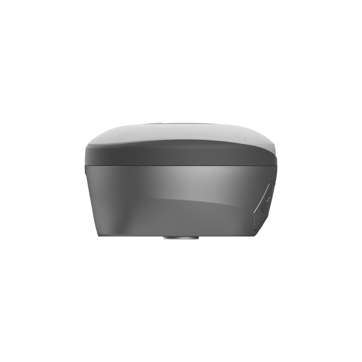 Hi-Target vRTK GNSS RTK System Side Profile View Side profile of Hi-Target vRTK GNSS RTK system showing body shape and bottom mounting point